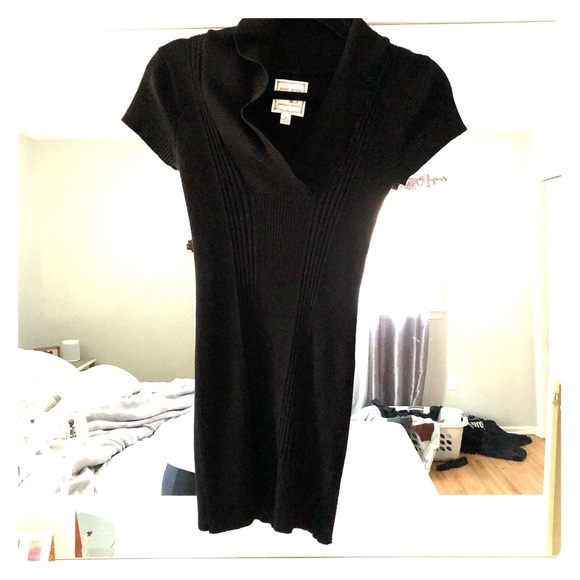 Fitted Knit Flattering MD Black Dress - Picture 1 of 7